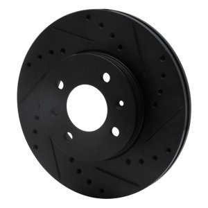 Dodge Attitude Brake Rotor (1) - Front Right - R1 Concepts - Drilled & Slotted - Black - `06-`12